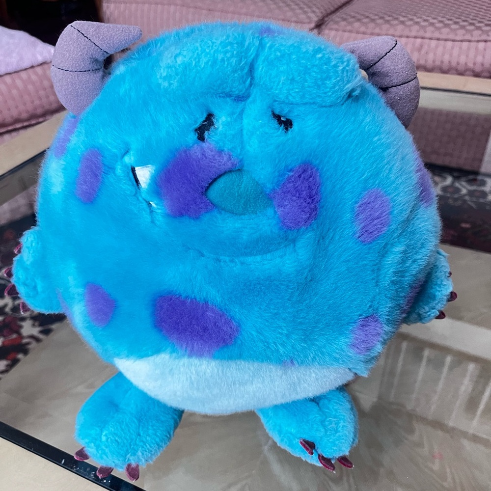 Disney Parks Pixar Monsters Inc Sully 12" Round Stuffed Plush Toy Pillow Ball